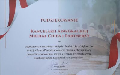 Podziękowanie za udział w akcji #PomozPowodzianom